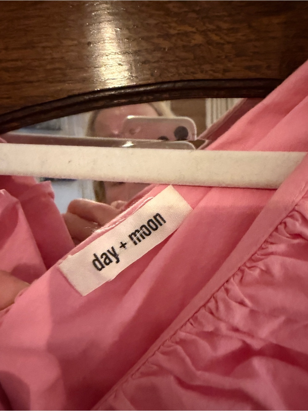 Pink Ruffle-Trim Midi Dress with Deep V-Neck - Picture 2 of 3